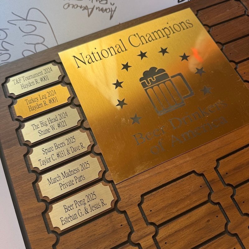 BDOA Champion Plaque_side view